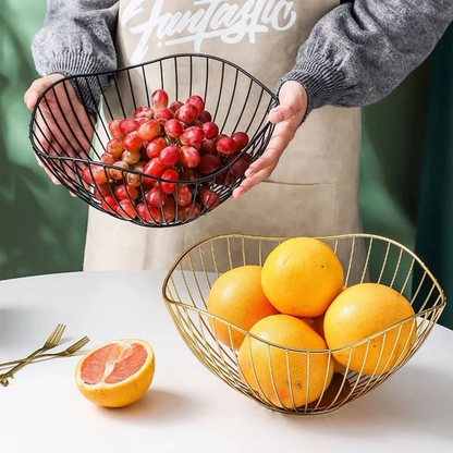 Fruit bowl washing fruit hollow drain basket iron fruit basket living room coffee table net red fruit plate snack storage basket