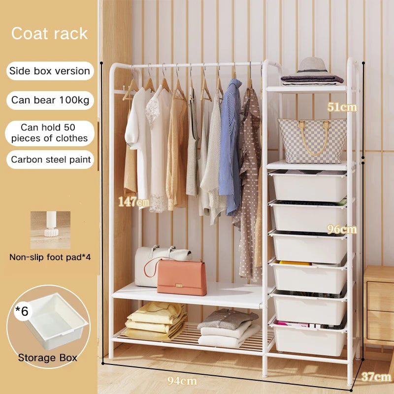 Kelton Clothes Rack with Storage Boxes