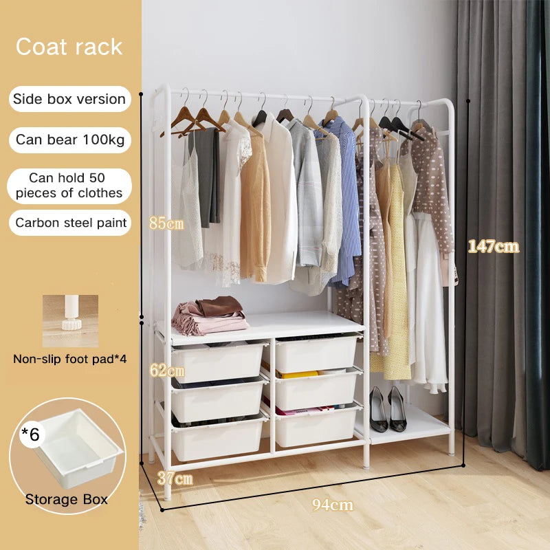 Kelton Clothes Rack with Storage Boxes