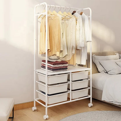 Kelton Clothes Rack with Storage Boxes