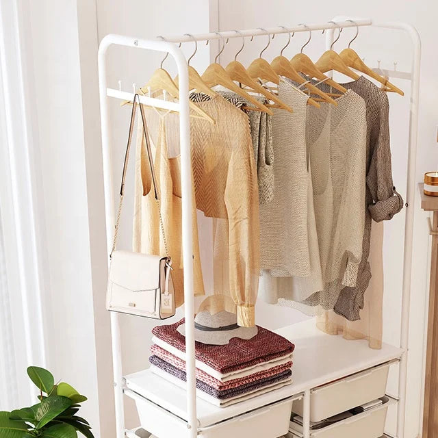 Kelton Clothes Rack with Storage Boxes