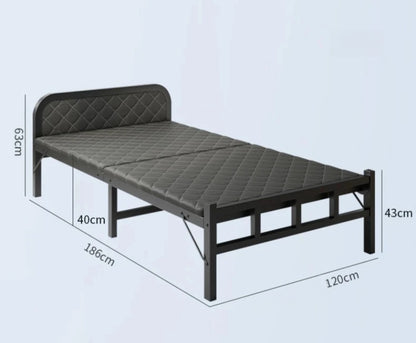 Modern Simple Folding Bed for Bedroom Widened Adult Beds with Soft Package Light Luxury Metal Folding Bed for Hospital Escort