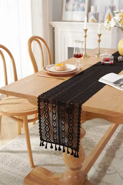 Table Runner Nordic Crocheted Lace Cotton Bohemian Style Table Runners With Tassels Dining Wedding Home Table Decoration