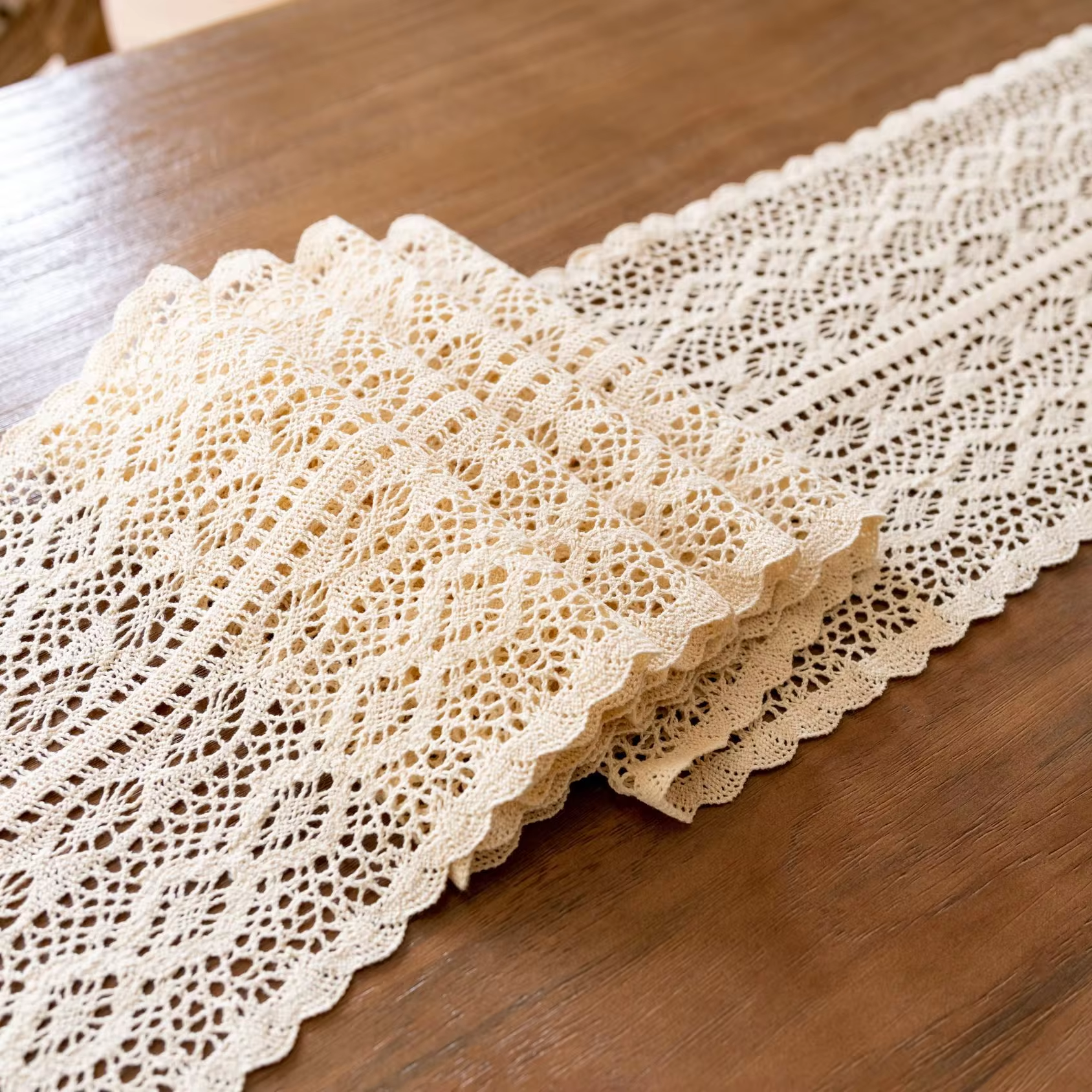 Table Runner Nordic Crocheted Lace Cotton Bohemian Style Table Runners With Tassels Dining Wedding Home Table Decoration