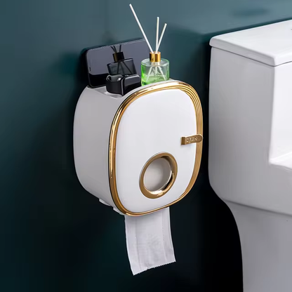 Toilet Paper Container Holder Tissue Box Wall Mounted Bathroom Organizer Accessories Drawer Roll Paper Shelf Luxury Storage Box