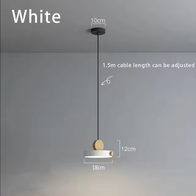 LED Iron Pendant Light for Dining Room, Round Disc, Long Strip, Bedside Nightlight, Study Living Room, Simple Decor, Coffee Bar