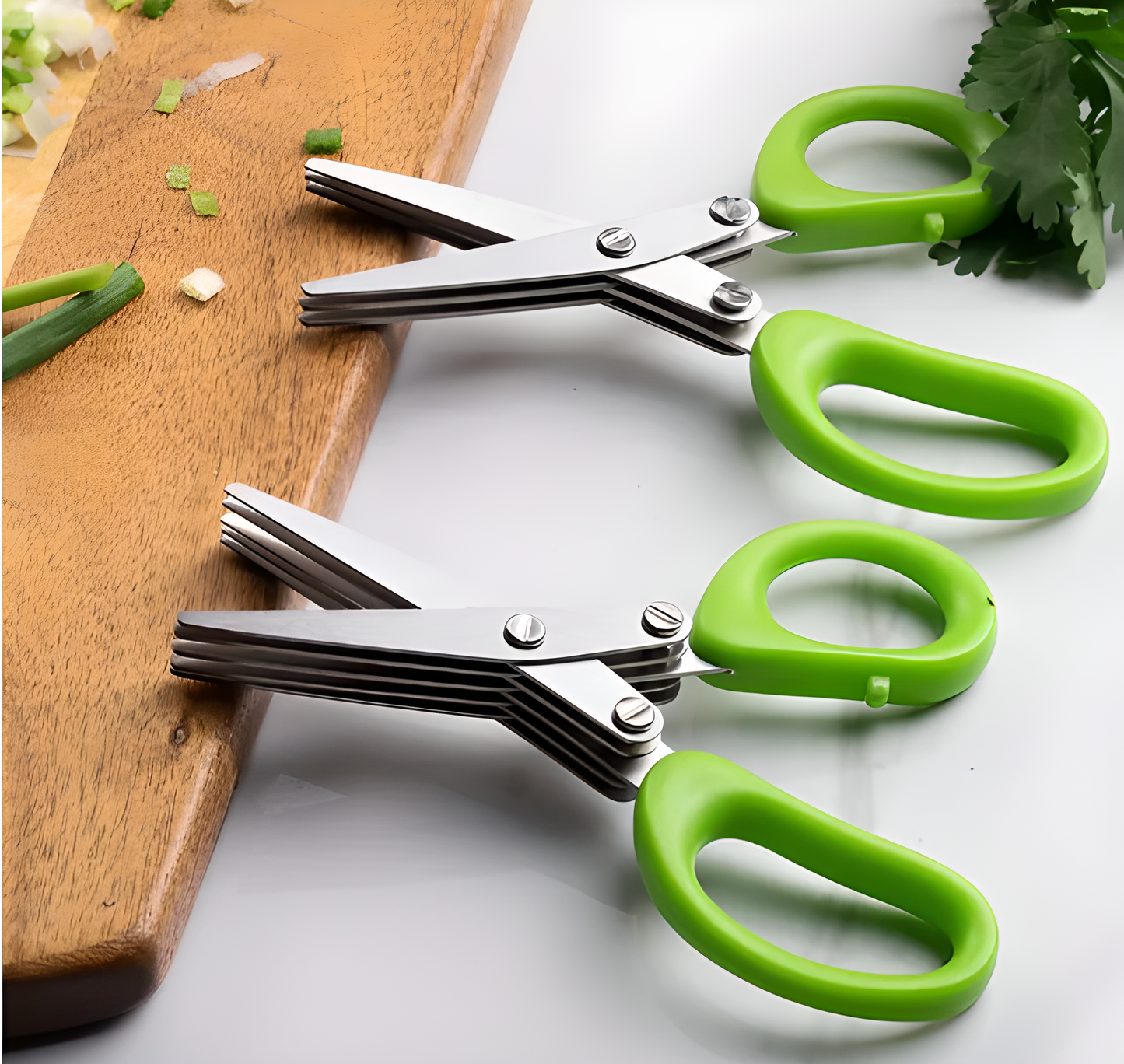 Multi-functional Stainless Steel 3/5 Layer Kitchen Scissors Pepper Shredded Chopped Scallion Cutter Laver Cut Cooking Tool