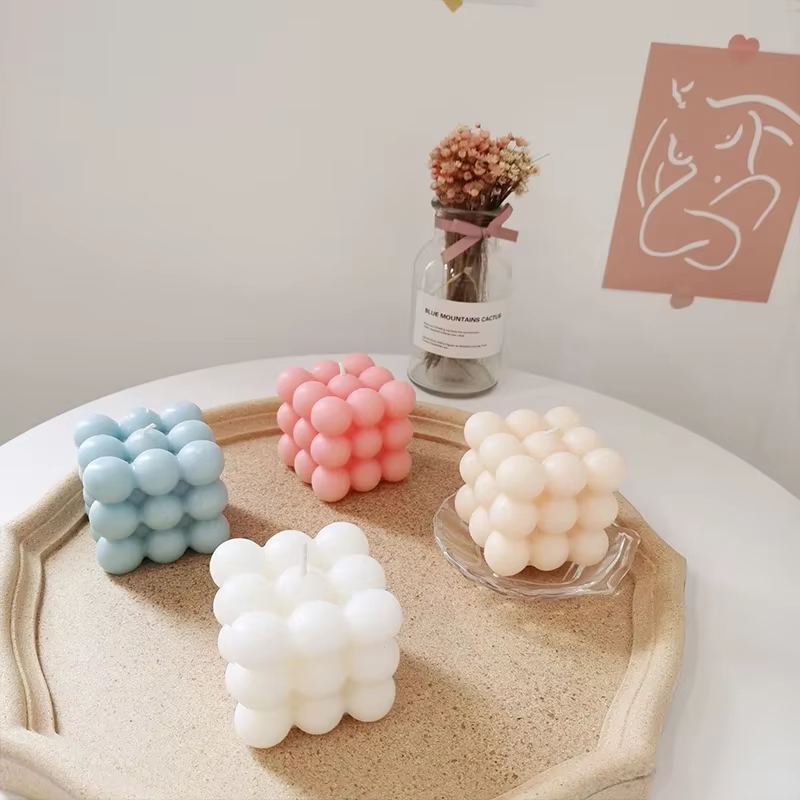 3D Big Round Rubik's Bubble Cube Candle Bubble Soy Wax Scented Candles Home Decorative Candles for Birthday Wedding Gift