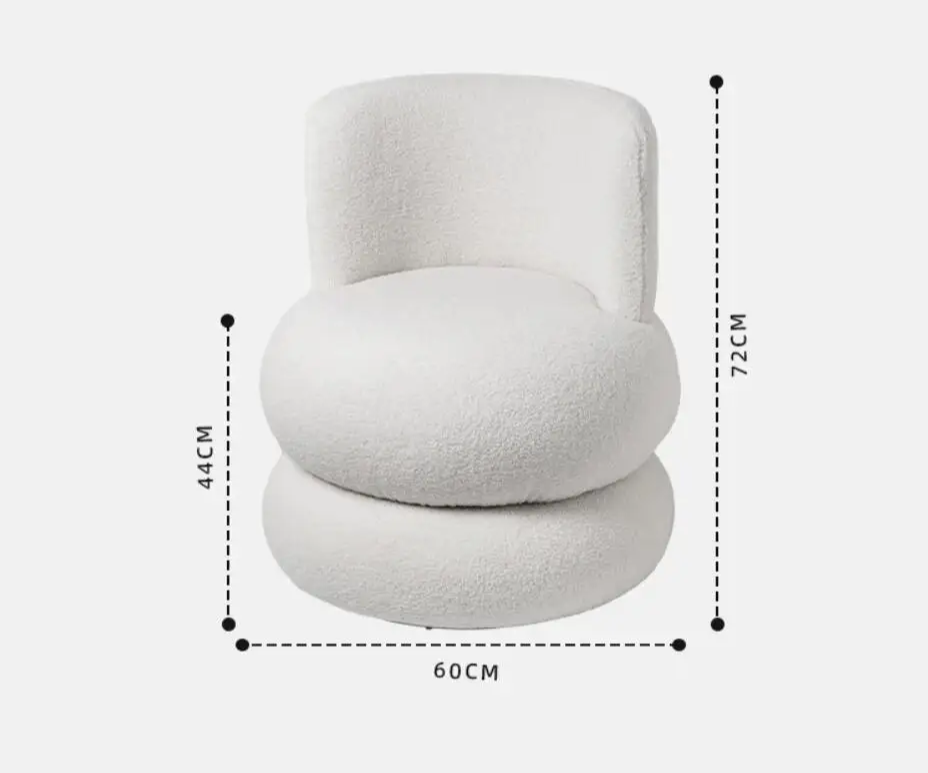 Nordic Modern Boucle Fabric Sofa Chair French Cream Single Casual Dressing Chair Italian Medieval Shoe Changing Stool