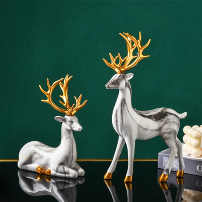 Marble Resin Decorative Elk