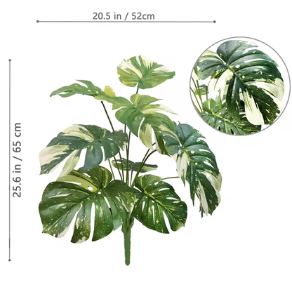 Artificial Monstera Plants Fake Palm Tree Plastic Turtle Leaves Green Tall Plants For Home Garden Room Decor