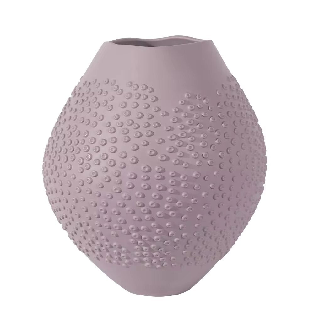 Merlin Living 3D ceramic flower vase matte round spherical little raindrop shape fancy creative art home decor for nordic vase