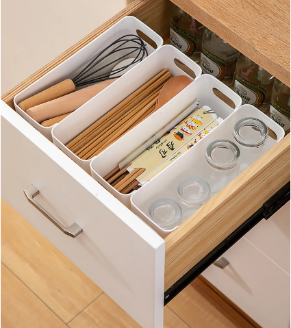 Cabinet Storage Box Large Capacity Kitchen Utensil Cutlery Organizer Box Multifunctional Kitchen Storage Organization