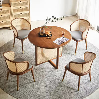 Rashard Wooden Rattan Dining Set