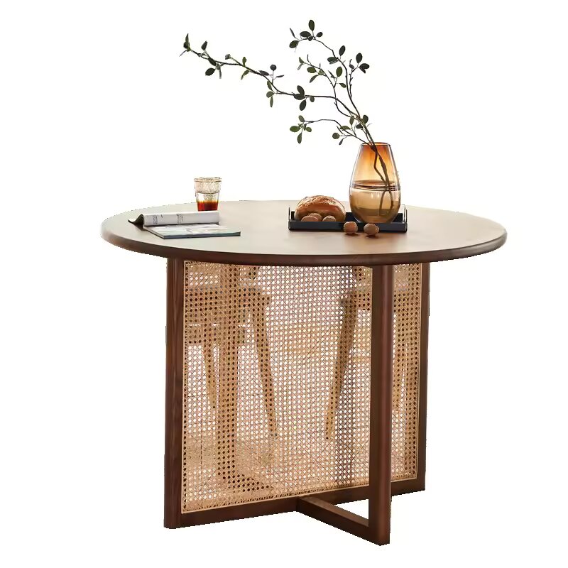 Rashard Wooden Rattan Dining Table