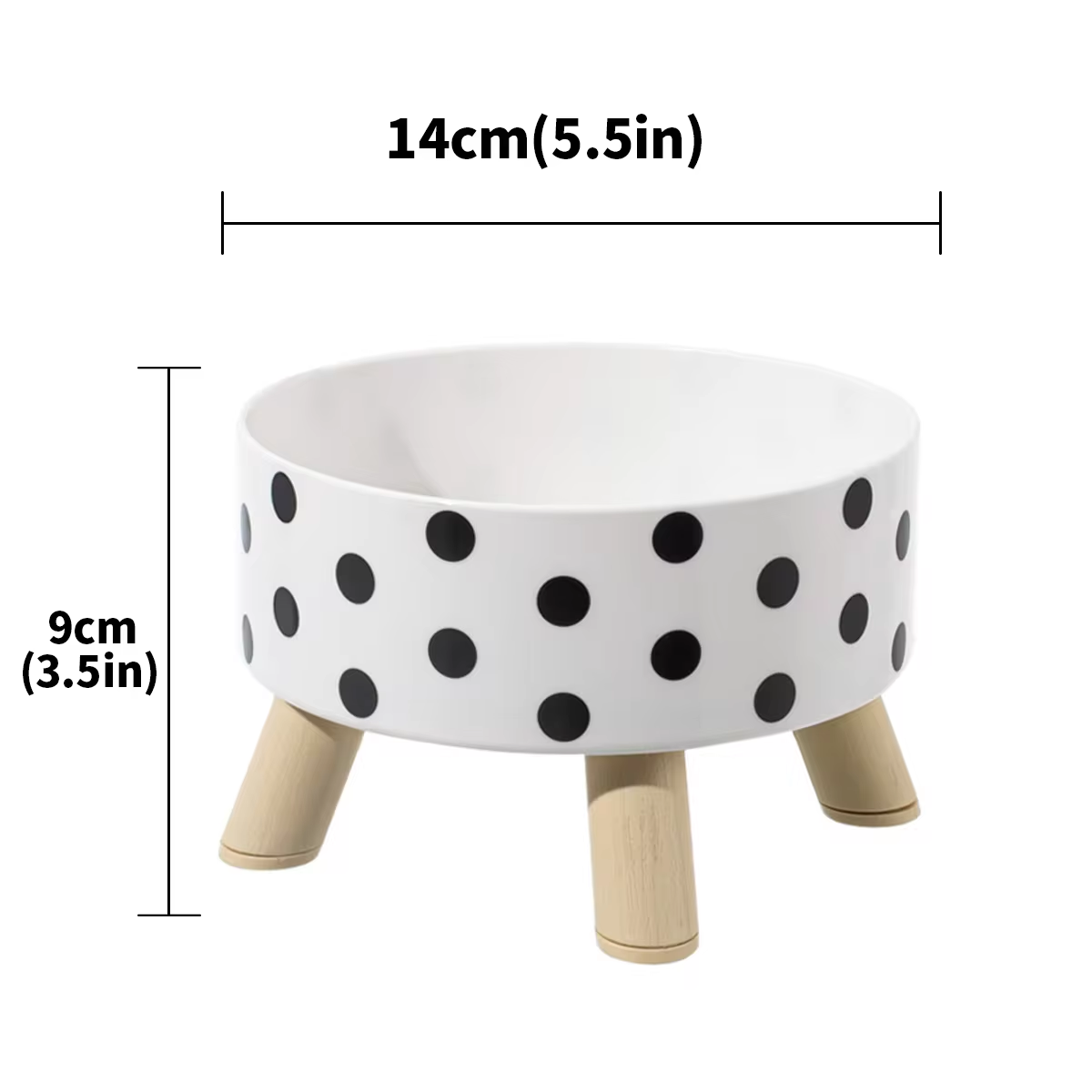 Black And White Polka Dot Checkerboard Pattern Cat Bowl Small Dog Bowl Plastic PP Pet Bowl Universal For Cats And Dogs