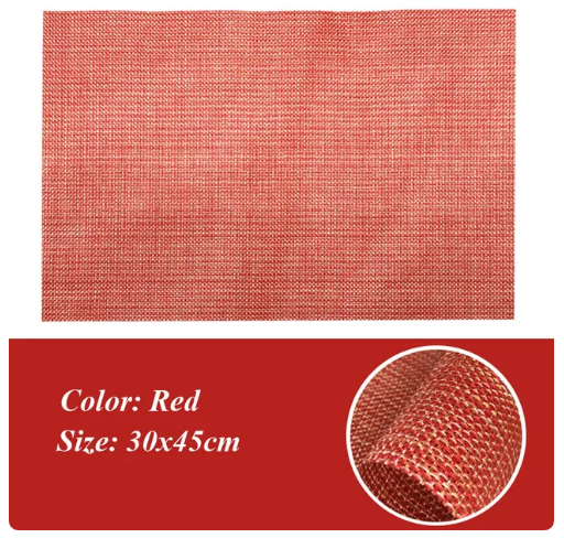 Red PVC Table Mat Set of 4 pieces