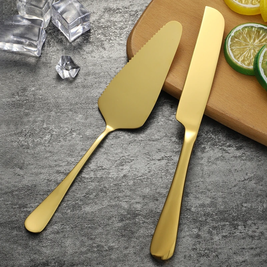 Stainless Steel Cake Knife Pizza Shovel Set With Gift Box Cake Pie Pastry Cutting Kits For Wedding