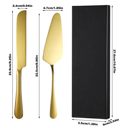 Stainless Steel Cake Knife Pizza Shovel Set With Gift Box Cake Pie Pastry Cutting Kits For Wedding