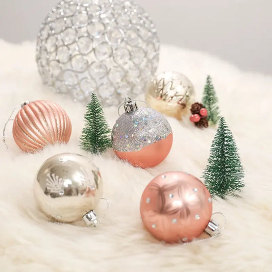 Rose Gold Baubles Set of 30