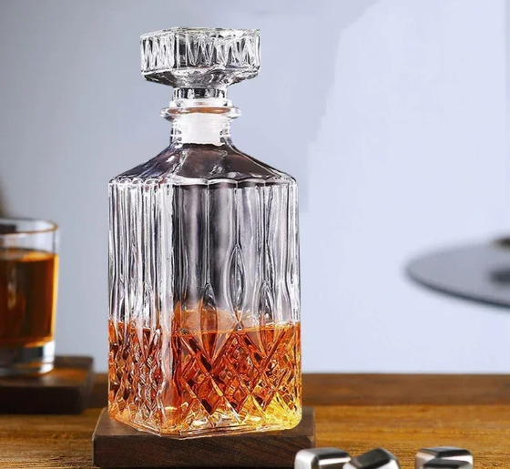 Whiskey Decanters for Liquor Scotch Bourbon, Novelty Design Wine Glass Bottle, Lead-Free Glass Bottle