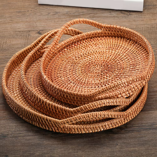 Sharrie Rattan Serving Tray - 28cm