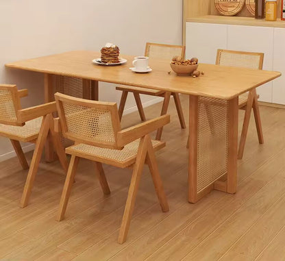 Simeona Wooden Rattan Dining Table