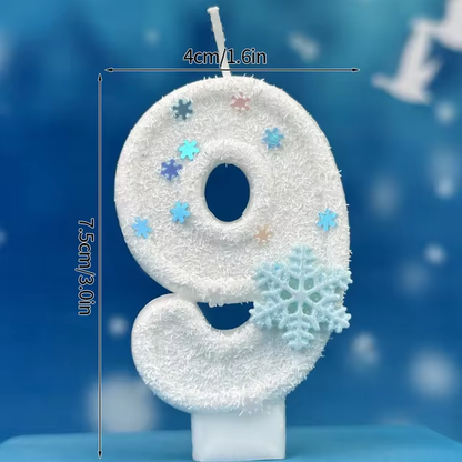  Birthday Number Candles Snowflake Frozen Digital Candles 0-9 Number Cake Topper Birthday Party Decor Baby Shower