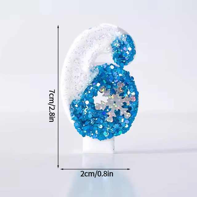  Birthday Number Candles Snowflake Frozen Digital Candles 0-9 Number Cake Topper Birthday Party Decor Baby Shower