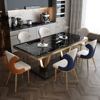 Abaddon Marble Top Dining Set