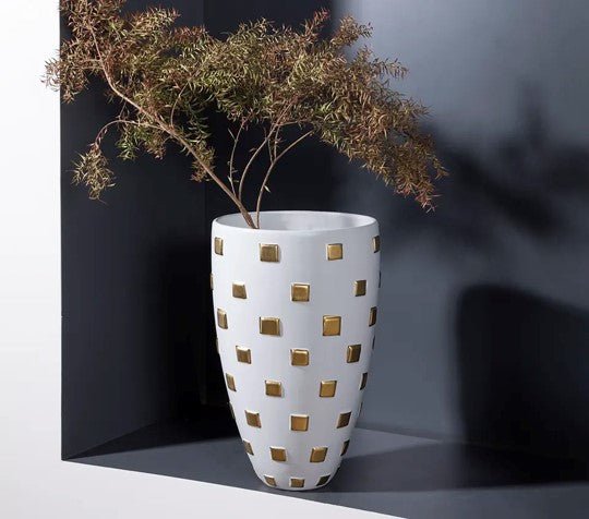 Alluring Umber with Gold Accent Vase