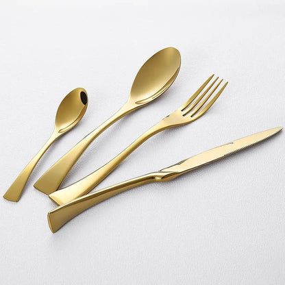 Alyssa Gold Flatware - Set of 16 pieces