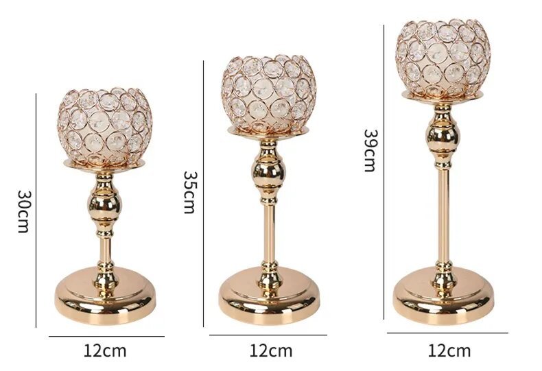 Glass Candle Holders Gold Wedding Gift