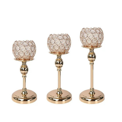 Glass Candle Holders Gold Wedding Gift