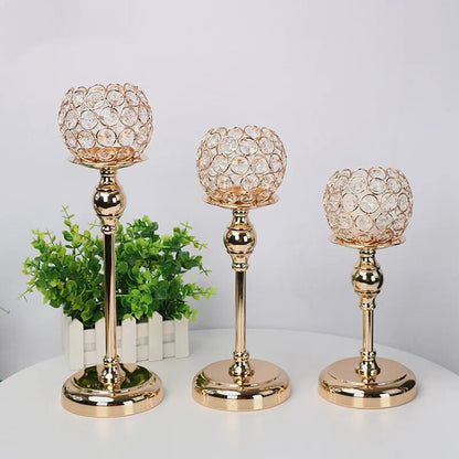 Glass Candle Holders Gold Wedding Gift