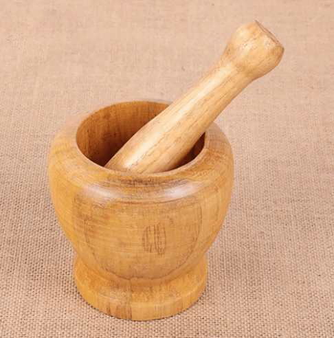 Wood Mortar Pestle Set Washable Spice Pepper Crusher Portable Herbs Grinder Smooth Surface Garlic Mixing Bowl Kitchen Tool