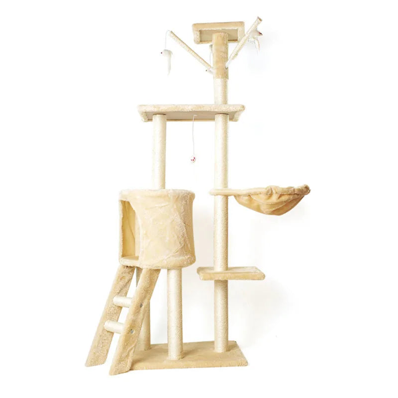 Cat Climbing Frame Integrated Nest Cat Tree Tower Shelf Large Sisal Toy Jumping Platform Scrapers Cats Toys for Pet Products